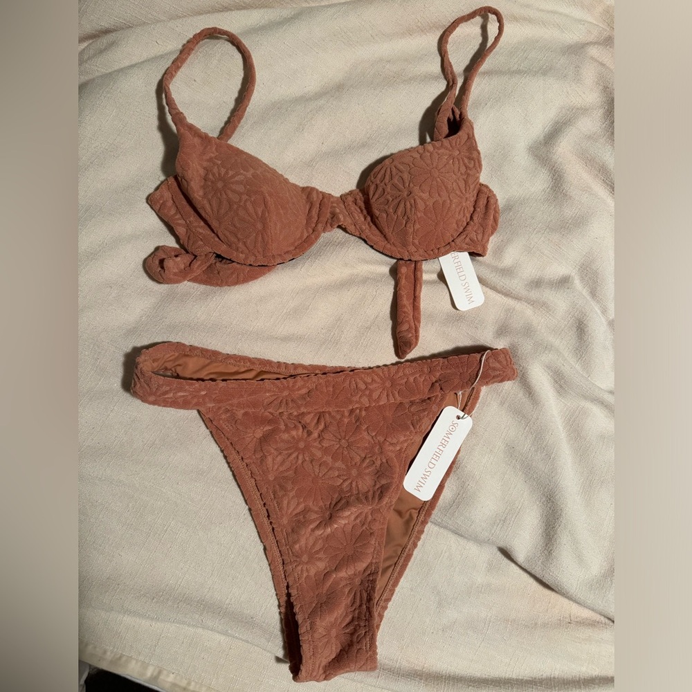SOMERFIELD Swim Set S/M - Navagio Top & Sorrento bottoms in Umber